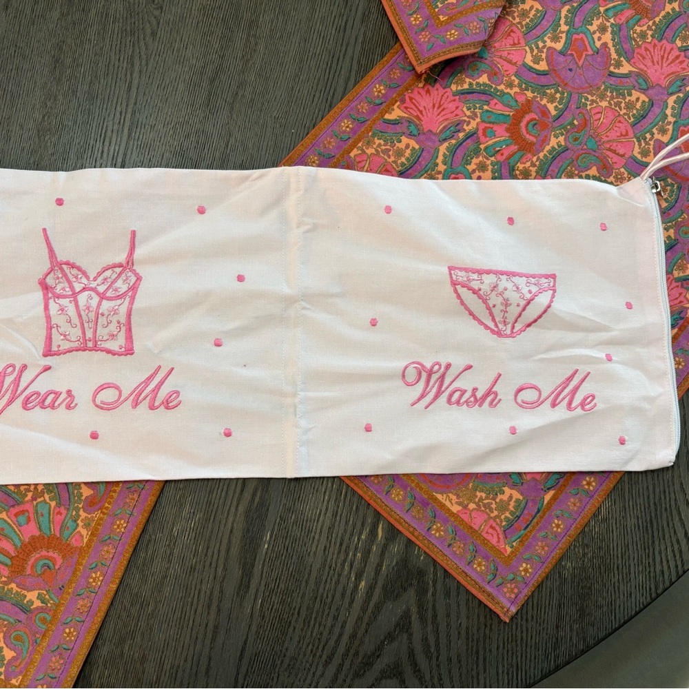 Pink and White Lingerie Bag - Picture 6 of 7